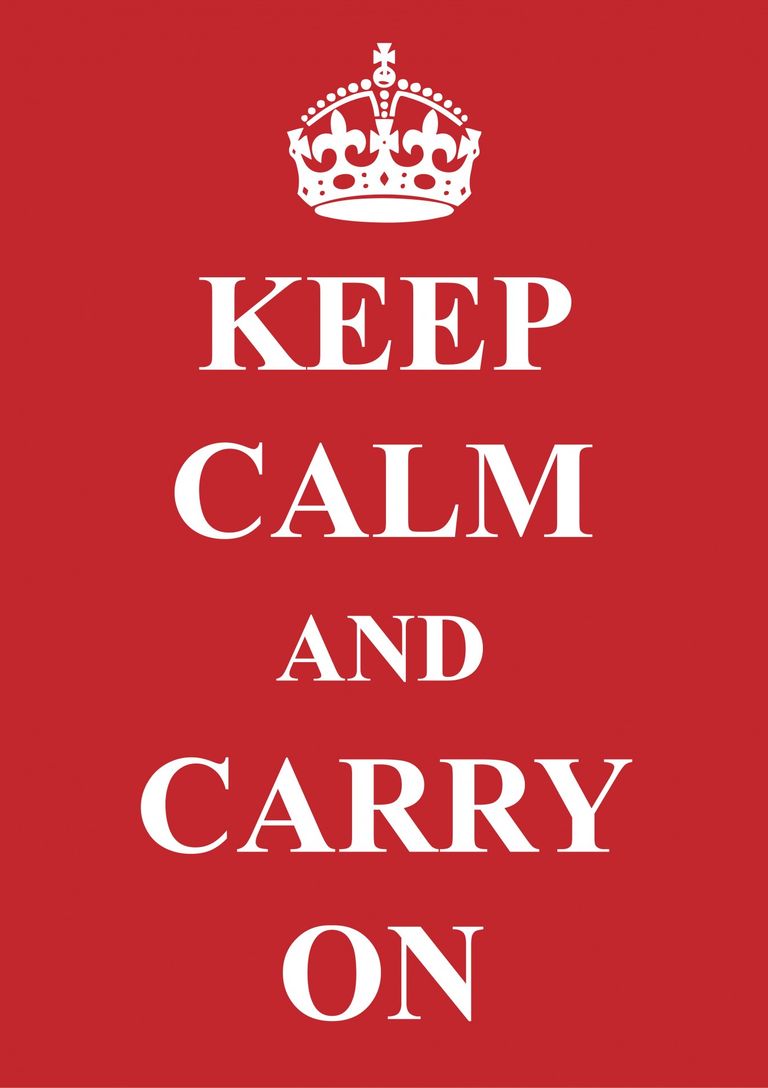 logo Keep calm and carry on, de entrada no se angustie si le han multado en la calle por saltarse el confinamiento