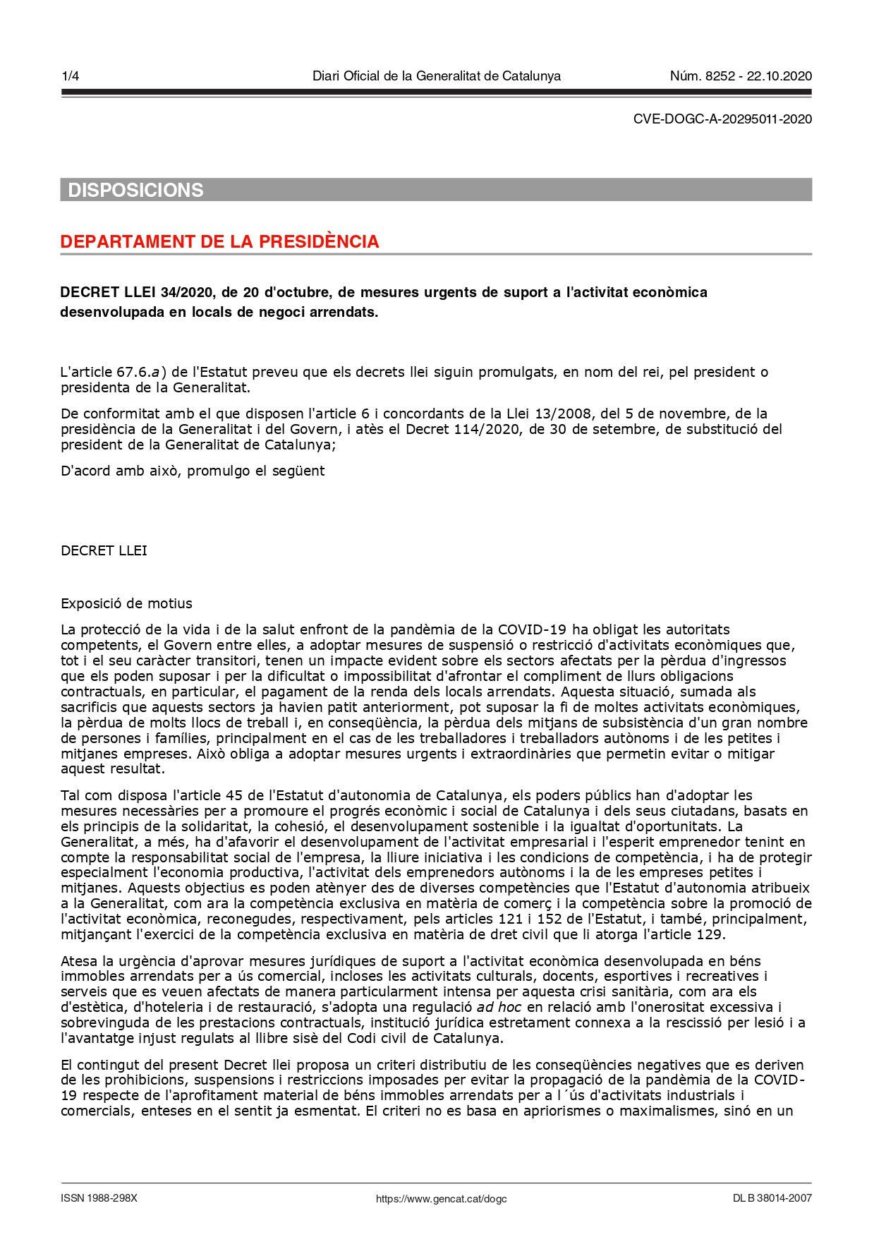 Decreto Ley 34/2020 página 1